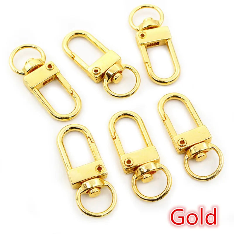 10pcs Snap Lobster Clasp Hooks – Gold/Silver Plated for DIY Jewelry &amp; Keychains