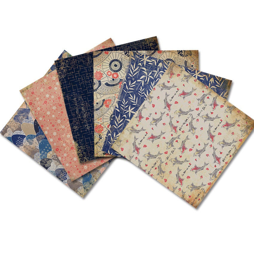 24 Sheets Vintage Japanese Style Craft Paper Pads