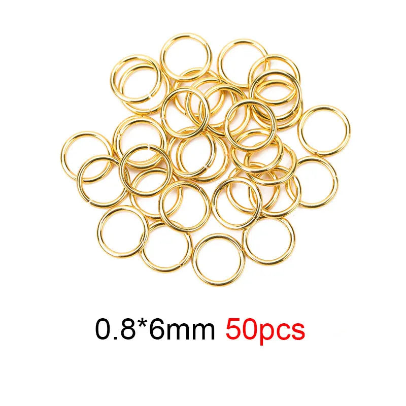 50–100pcs PVD Stainless Steel Jump Rings