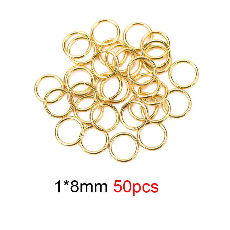 50–100pcs PVD Stainless Steel Jump Rings