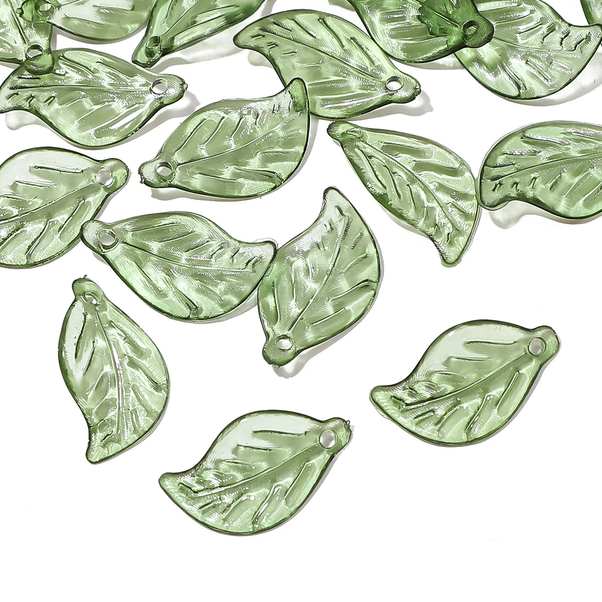 10/50pcs Acrylic Mini Leaf Beads