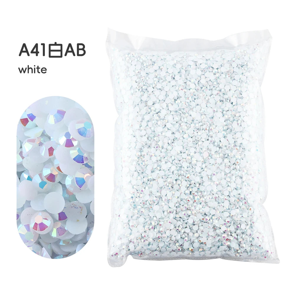 2MM 3MM 4MM 5MM 6MM Jelly AB Resin Cold fixation  Rhinestones Flat Back Suitable for making diamond water bottles