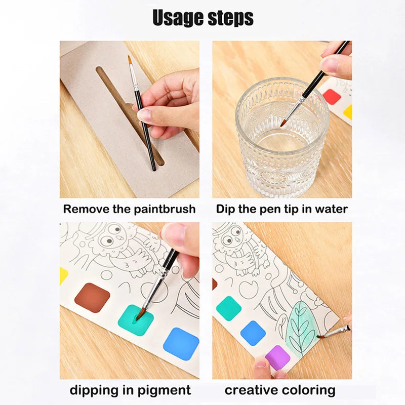 Kids Graffiti Watercolor Book – 12 Pages with Bookmark &amp; Sticky Notes