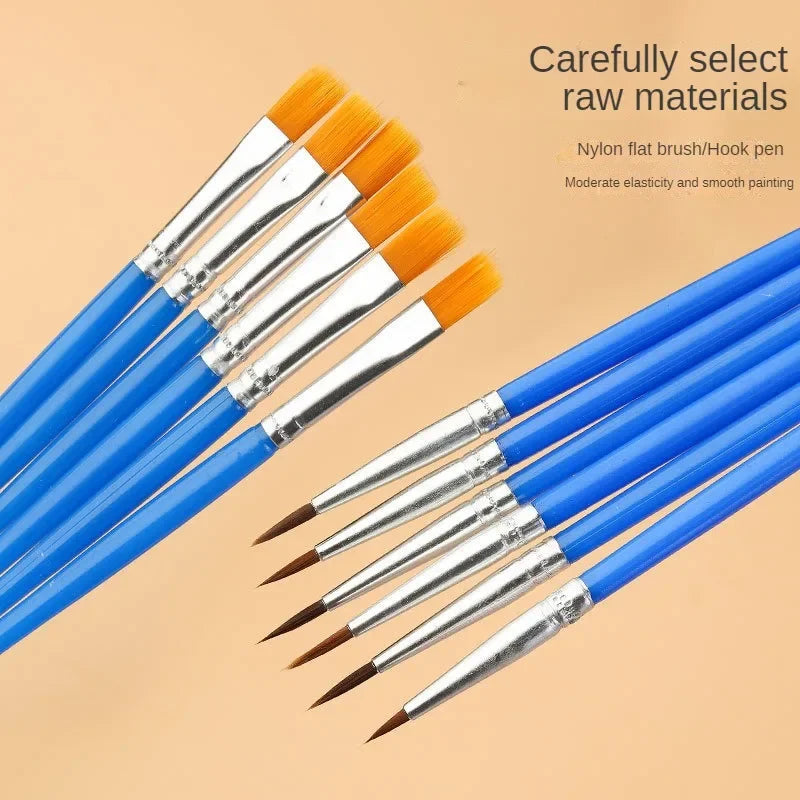 Nylon Hair Paint Brush Set – 10/20/50pcs for Acrylic, Oil &amp; Watercolor