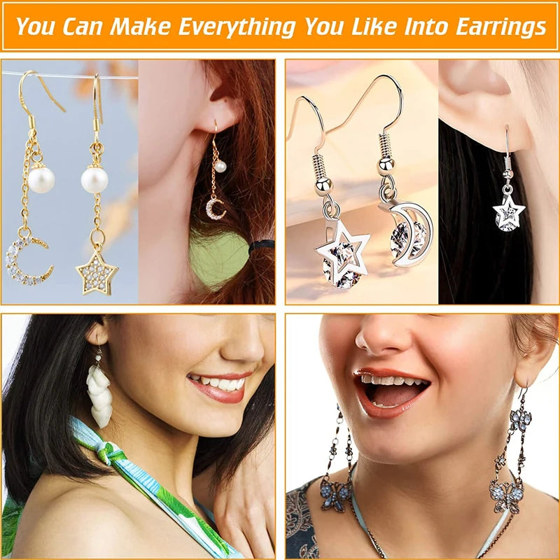 300pcs Earring Findings Set – Hooks, Jump Rings &amp; Backs for Jewelry Making