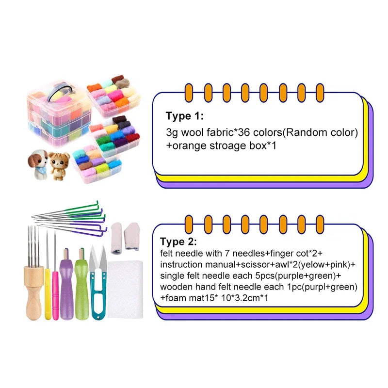 MIUSIE Wool Felting Craft Kit