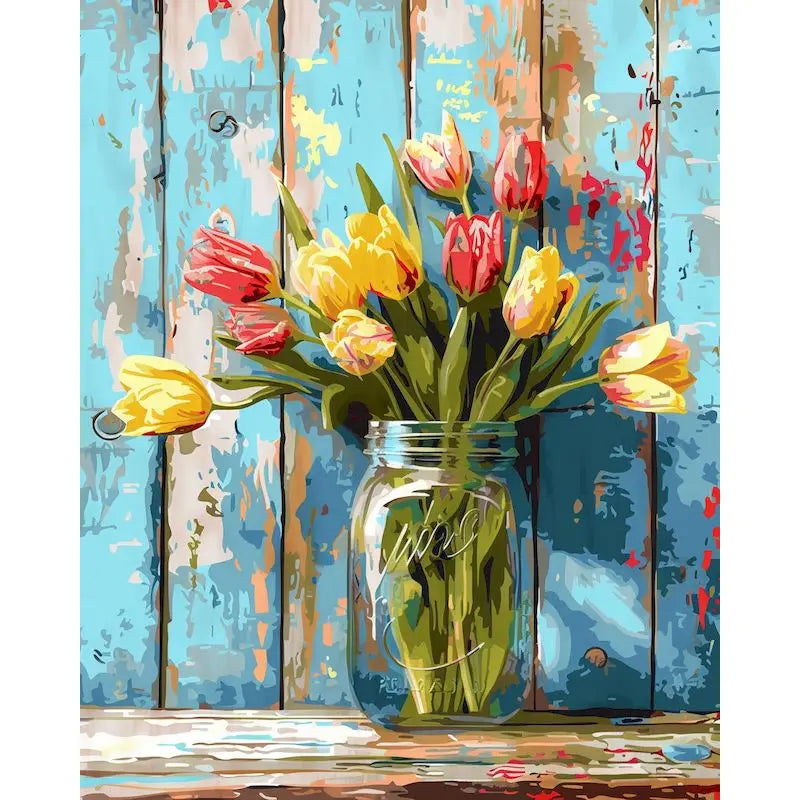 Cityscape Paint by Numbers Kit – DIY Canvas Art with Frame for Adults