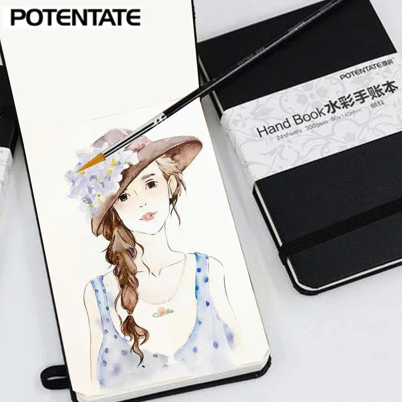 POTENTATE Watercolor Notebook – A5/A6, 300gsm, 24 Sheets