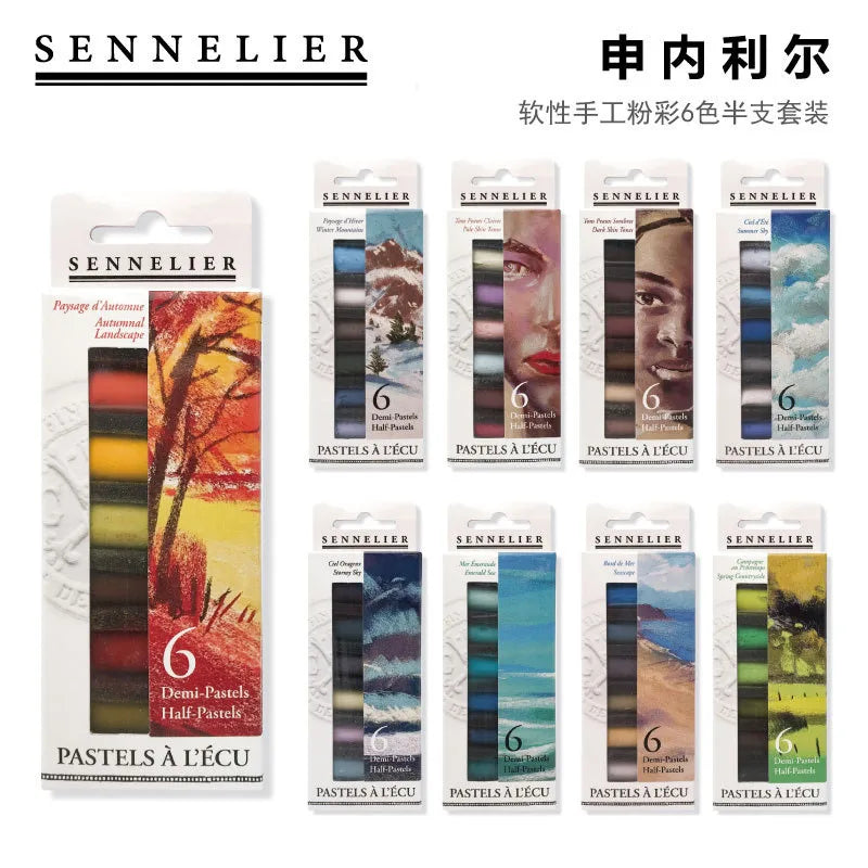 SENNELIER Soft Pastels – 6-Color Set for Sketching &amp; Art