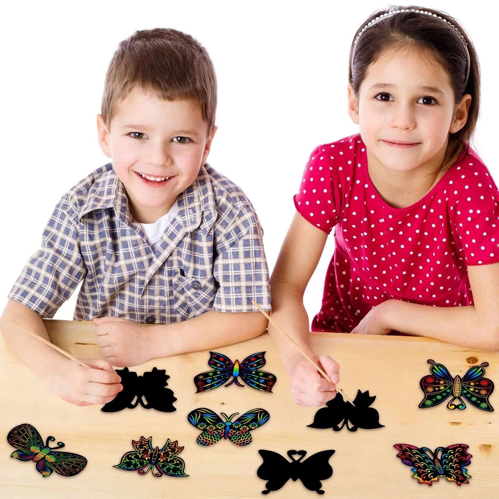 Magic Butterfly Scratch Art Bookmarks – 6/12-Piece Set | Kids Creative Drawing Paper, DIY Scratch Crafts &amp; Sticker Art Kit