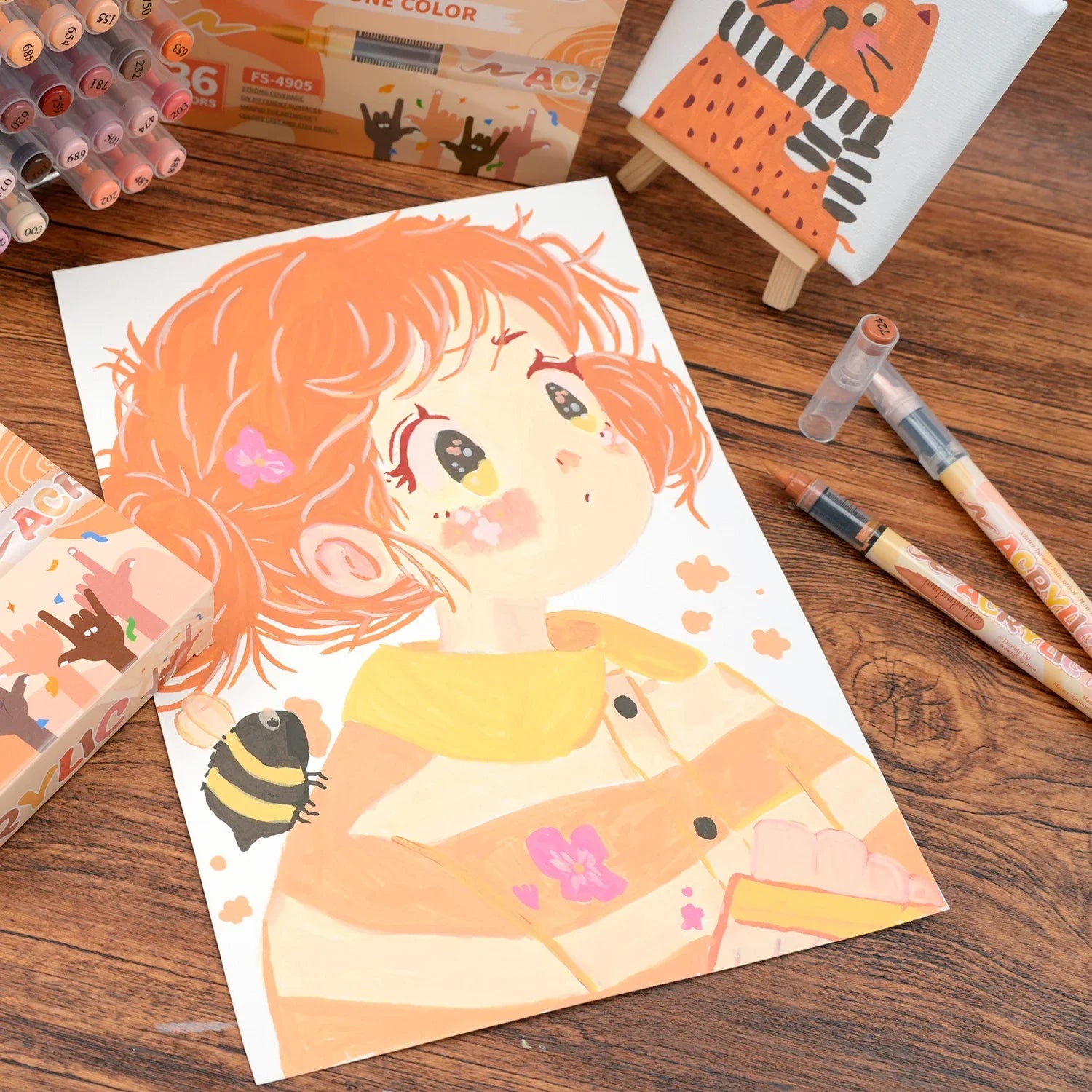 Skin Tone Acrylic Brush Markers Set