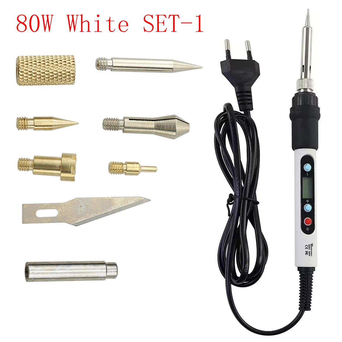 7-in-1 Wood Burning Kit – Adjustable Pyrography &amp; Carving Tool Set (60W/80W)