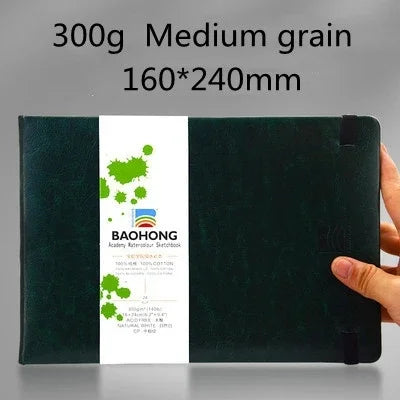 Baohong PU Watercolor Sketchbook – 100% Cotton, 300gsm