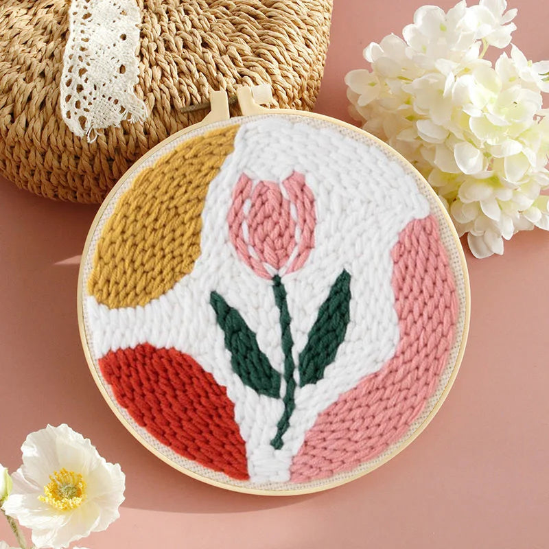 Craft Punch Needle Starter Kit – Sunflower Pattern Rug Set