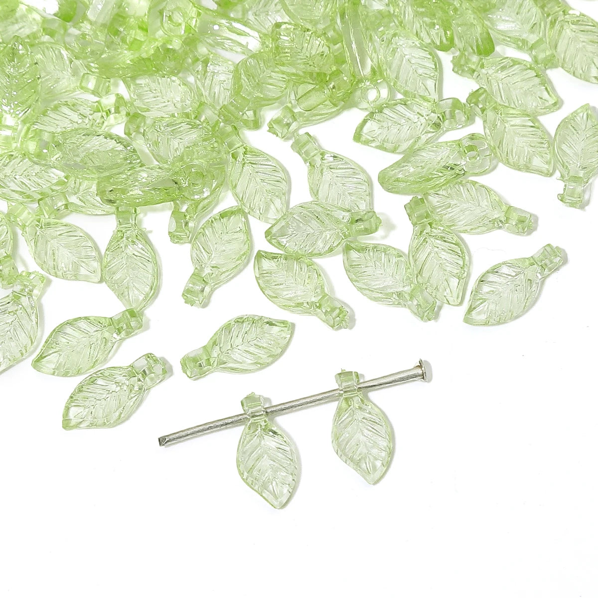 10/50pcs Acrylic Mini Leaf Beads