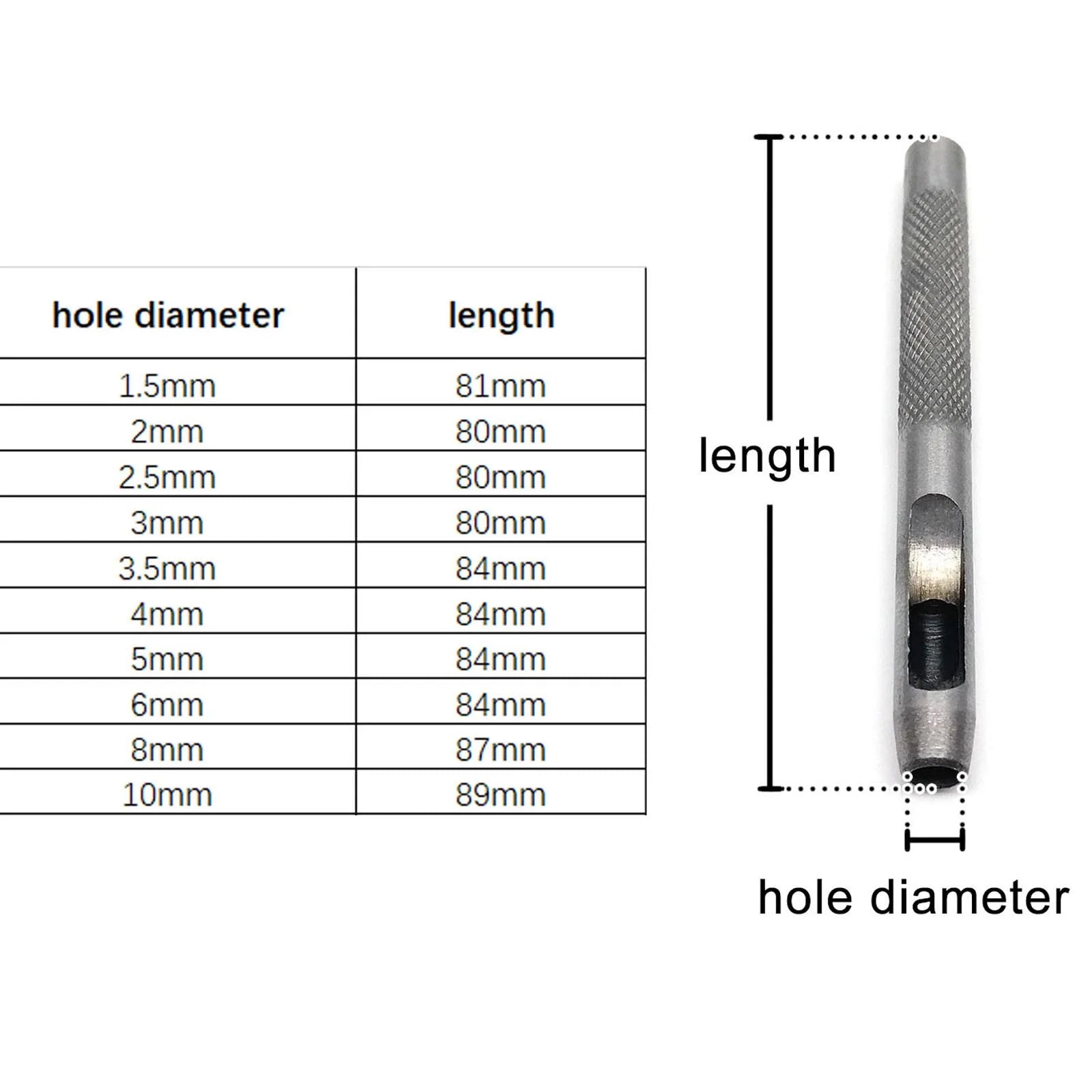 4/6/10pcs Round Hole Punch Cutter Set for Leather & Rubber