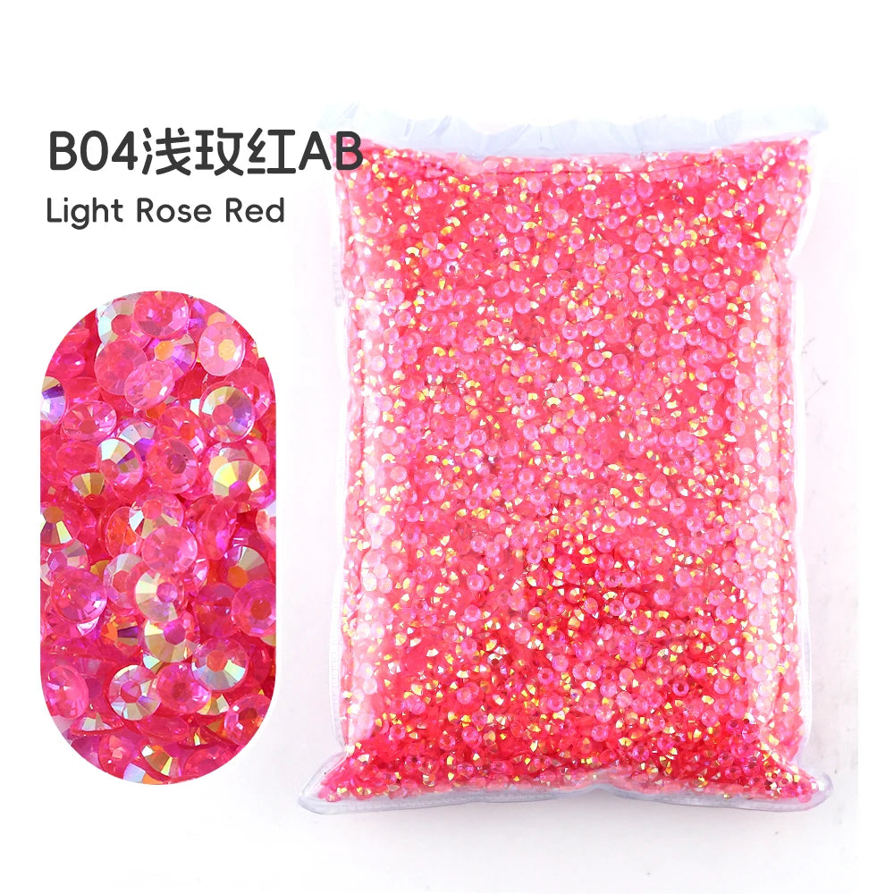 2MM 3MM 4MM 5MM 6MM Jelly AB Resin Cold fixation  Rhinestones Flat Back Suitable for making diamond water bottles