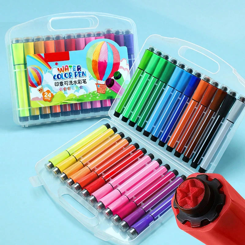 Bview 12/24 Colors Washable Watercolor Paint Pens