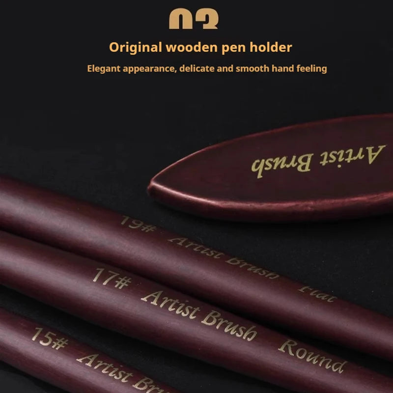 25-Piece Acrylic &amp; Oil Paint Brush Set with Wooden Handles