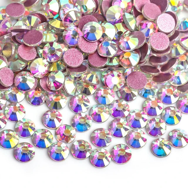 Super Glitter Crystal AB Non Hot Fix Rhinestones SS3-SS50 FlatBack Strass Sewing&Fabric Garment Nail Art Rhinestones Decorations
