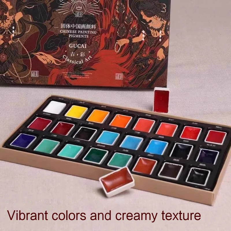 Chinese Painting Solid Pigment Set (12/24 Colors)