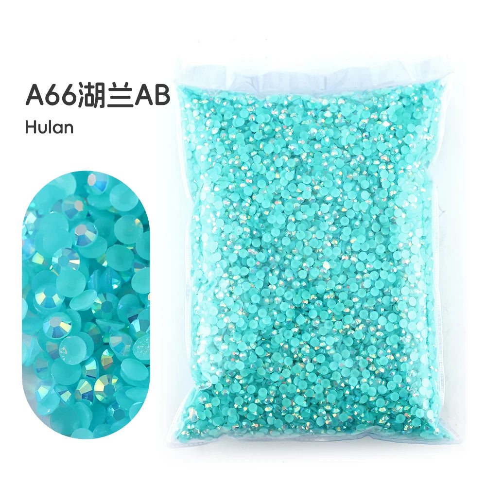 2MM 3MM 4MM 5MM 6MM Jelly AB Resin Cold fixation  Rhinestones Flat Back Suitable for making diamond water bottles