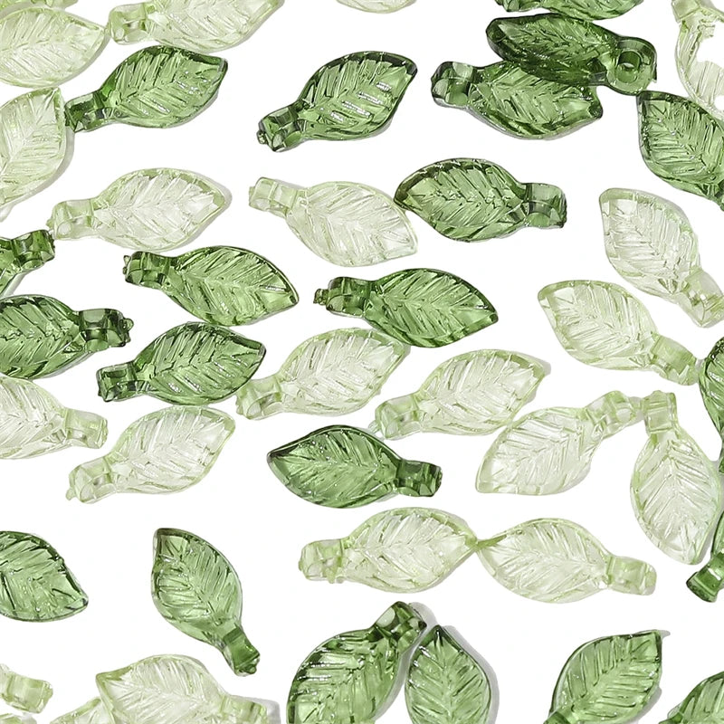 10/50pcs Acrylic Mini Leaf Beads