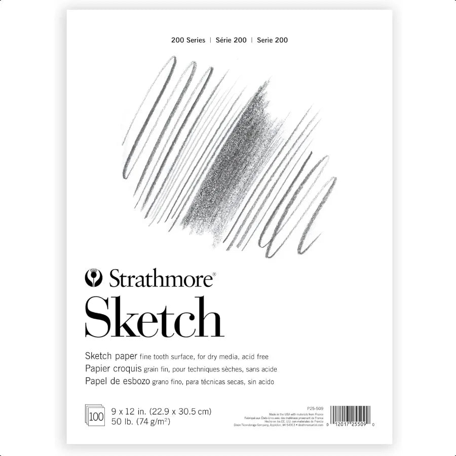 Strathmore 200 Sketch Pad – 9x12", 100 Sheets, Tape Bound