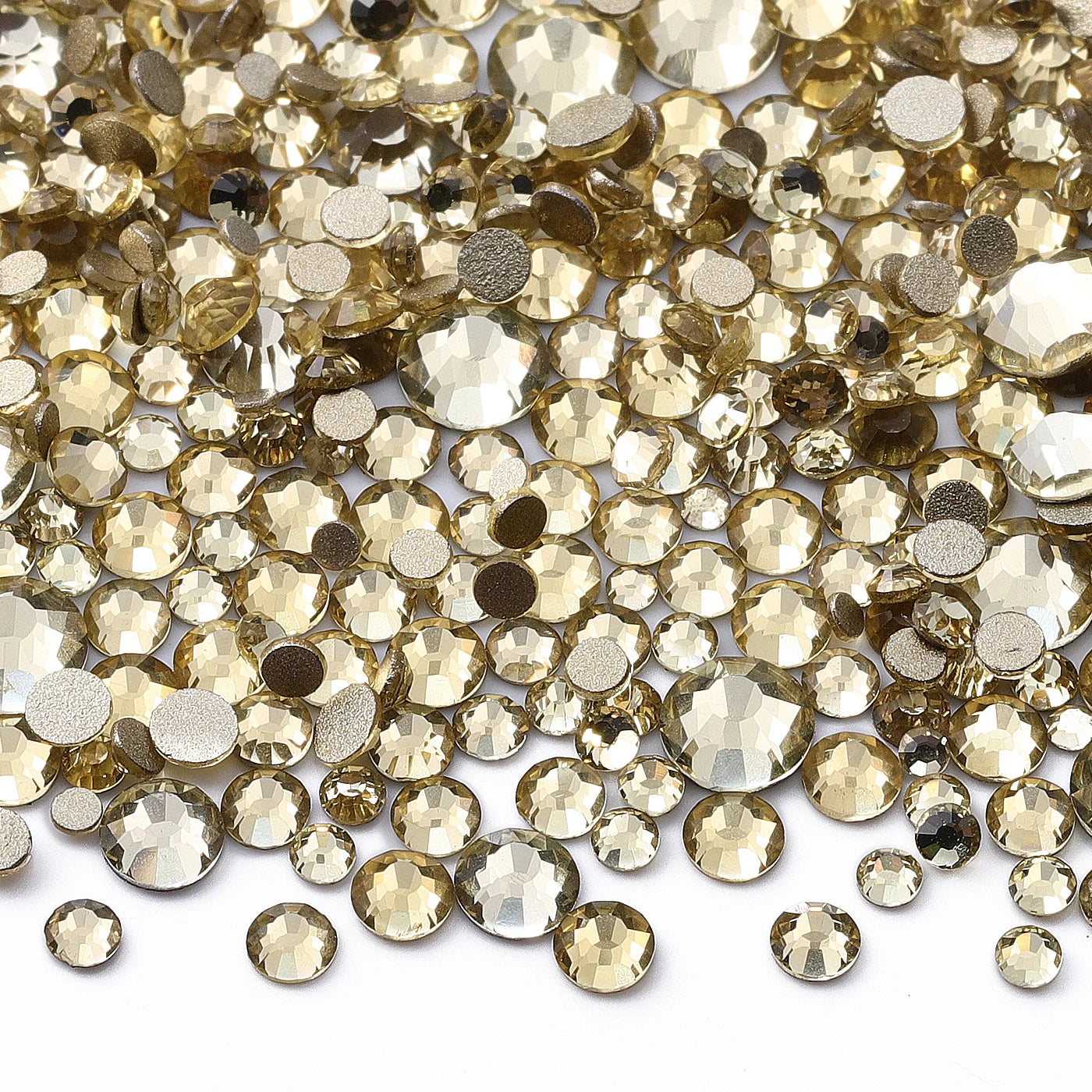 1440-Piece Champagne Flat Back Rhinestone Set