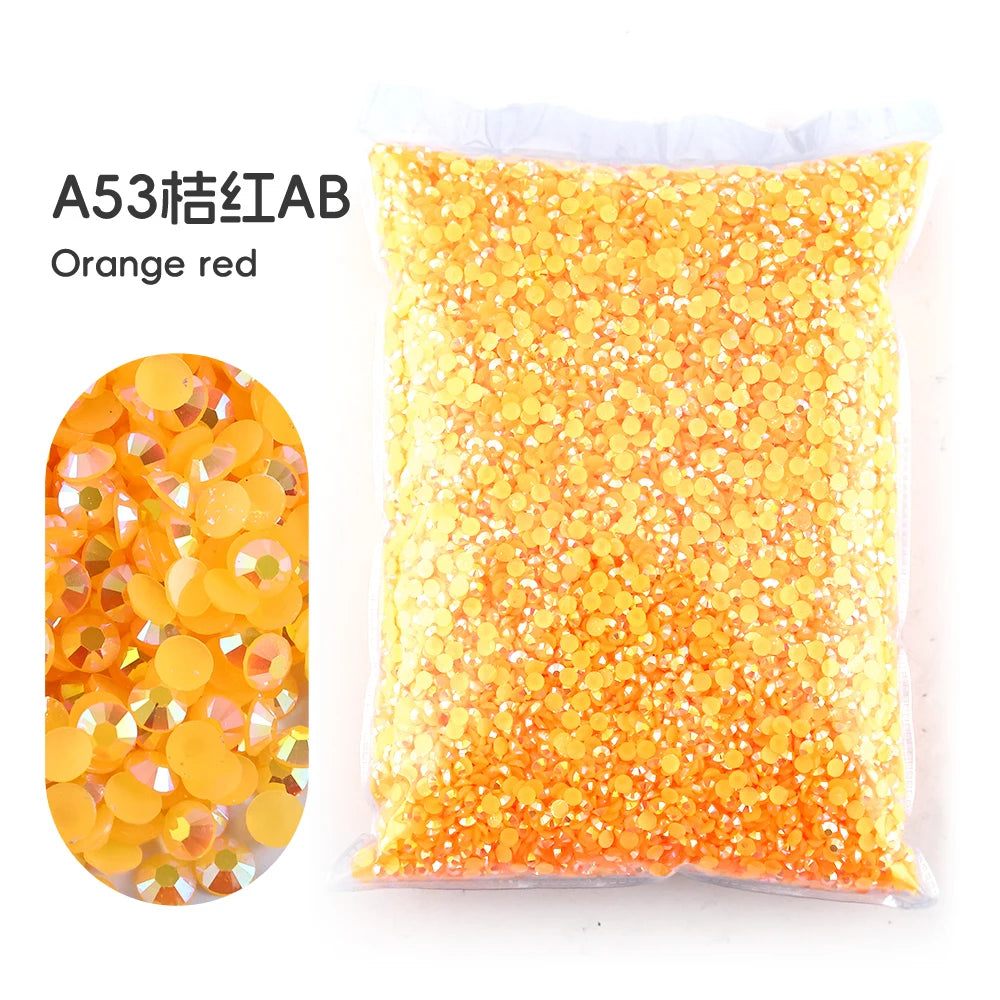 2MM 3MM 4MM 5MM 6MM Jelly AB Resin Cold fixation  Rhinestones Flat Back Suitable for making diamond water bottles