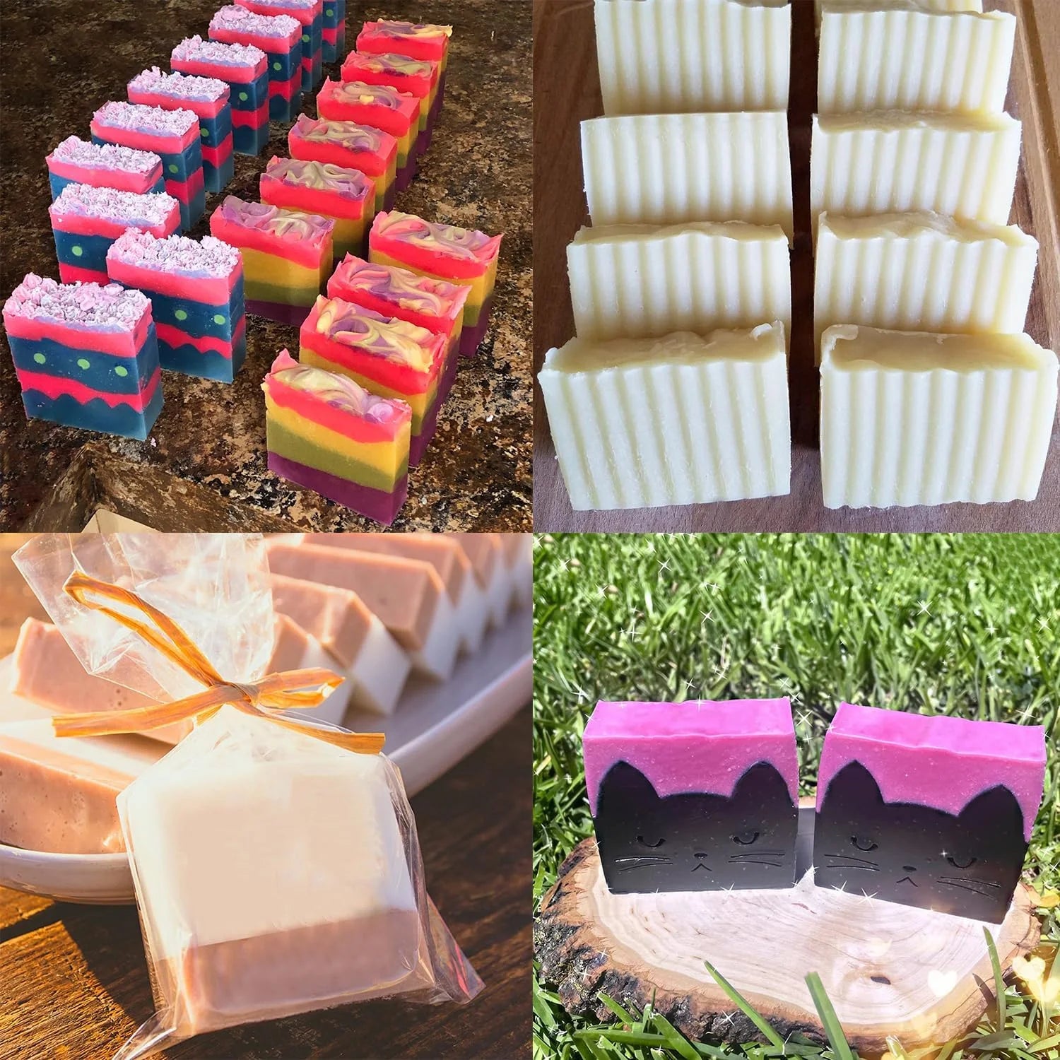600ml Wooden Soap Mold Kit – Rectangular Silicone Mold with Box