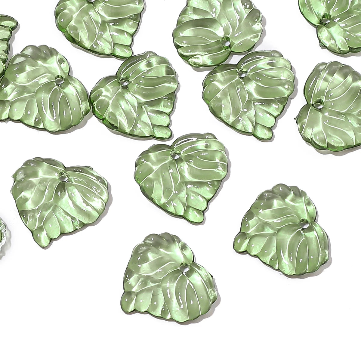 10/50pcs Acrylic Mini Leaf Beads
