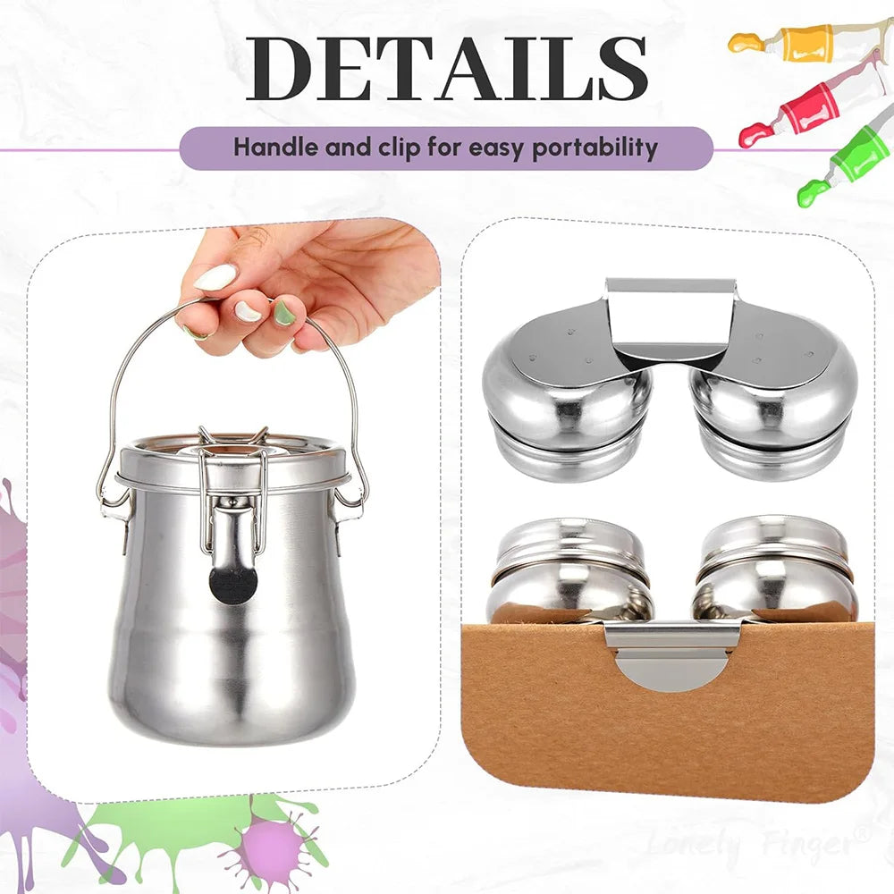 Stainless Steel Airtight Brush Cleaner Cup