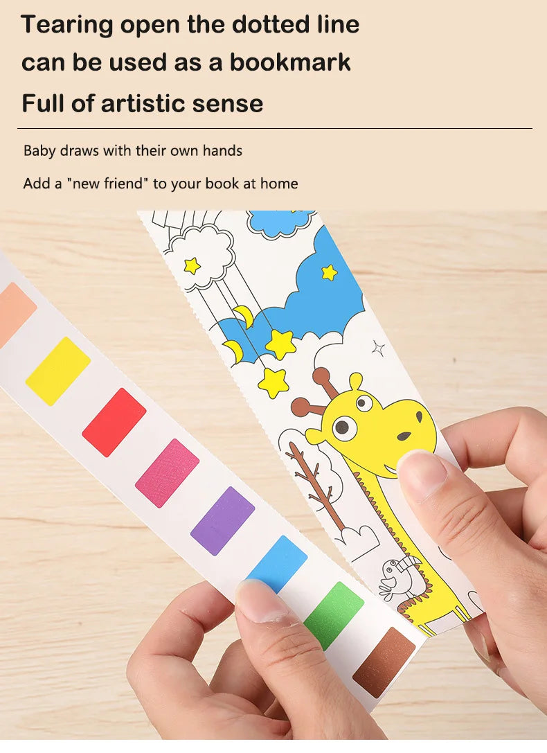 Kids Graffiti Watercolor Book – 12 Pages with Bookmark &amp; Sticky Notes