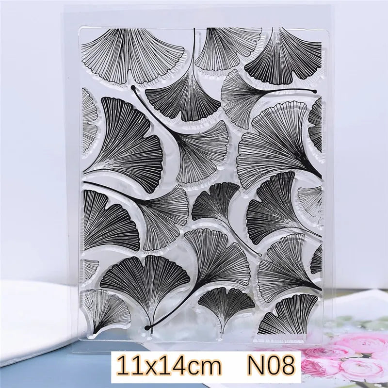 SNASAN Leaf &amp; Flower Clay Texture Stamp Sheets