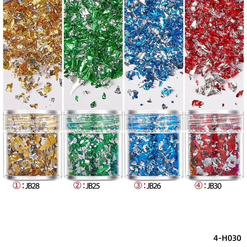 4-Bottle Gold Leaf Flakes &amp; Glitter Set