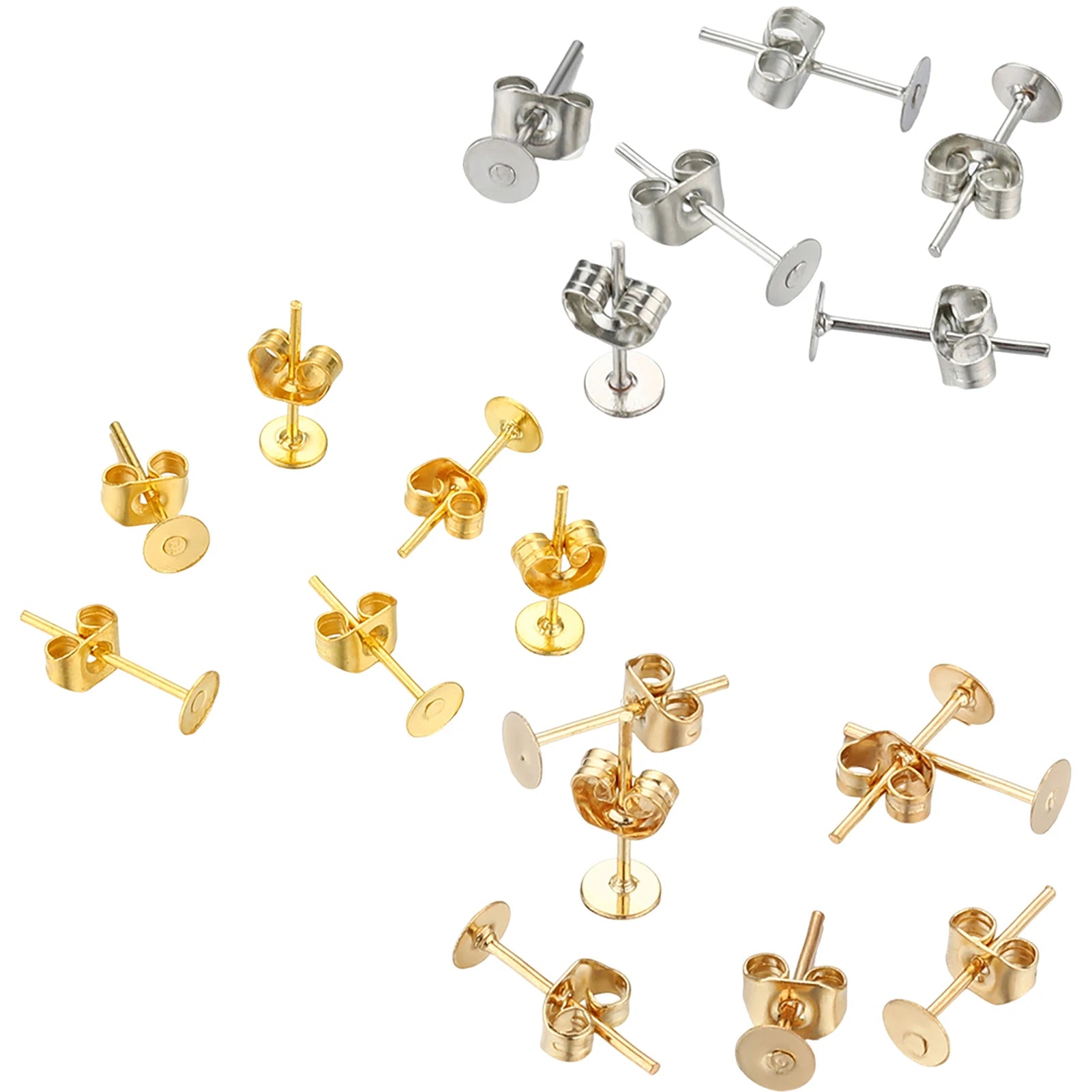 Blank Post Earring Studs Base Pins with Ear Backs