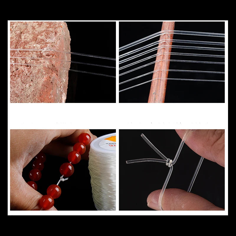 100m Elastic Beading Cord – 0.5–1mm Crystal Stretch Thread for Jewelry Making