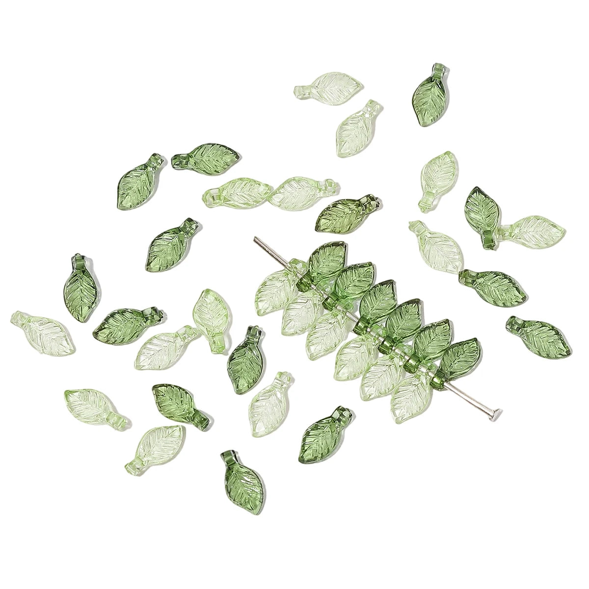 10/50pcs Acrylic Mini Leaf Beads