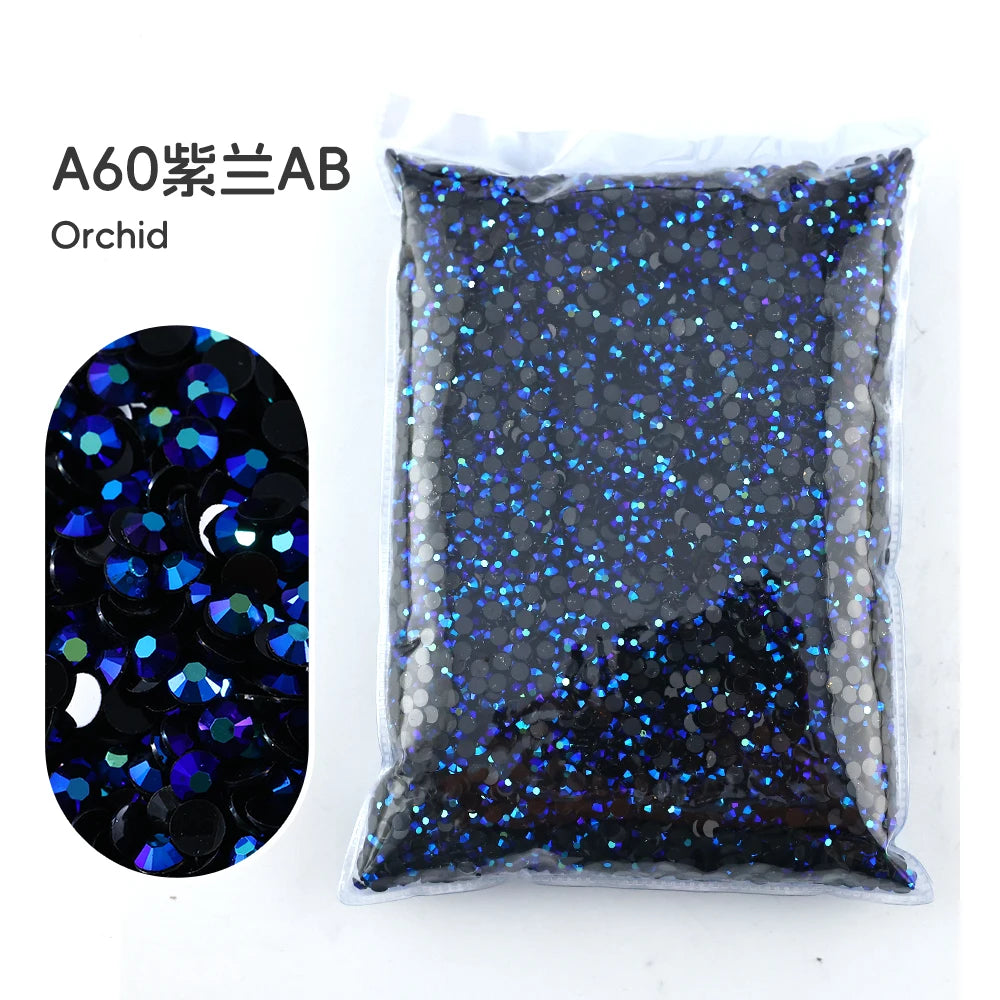 2MM 3MM 4MM 5MM 6MM Jelly AB Resin Cold fixation  Rhinestones Flat Back Suitable for making diamond water bottles