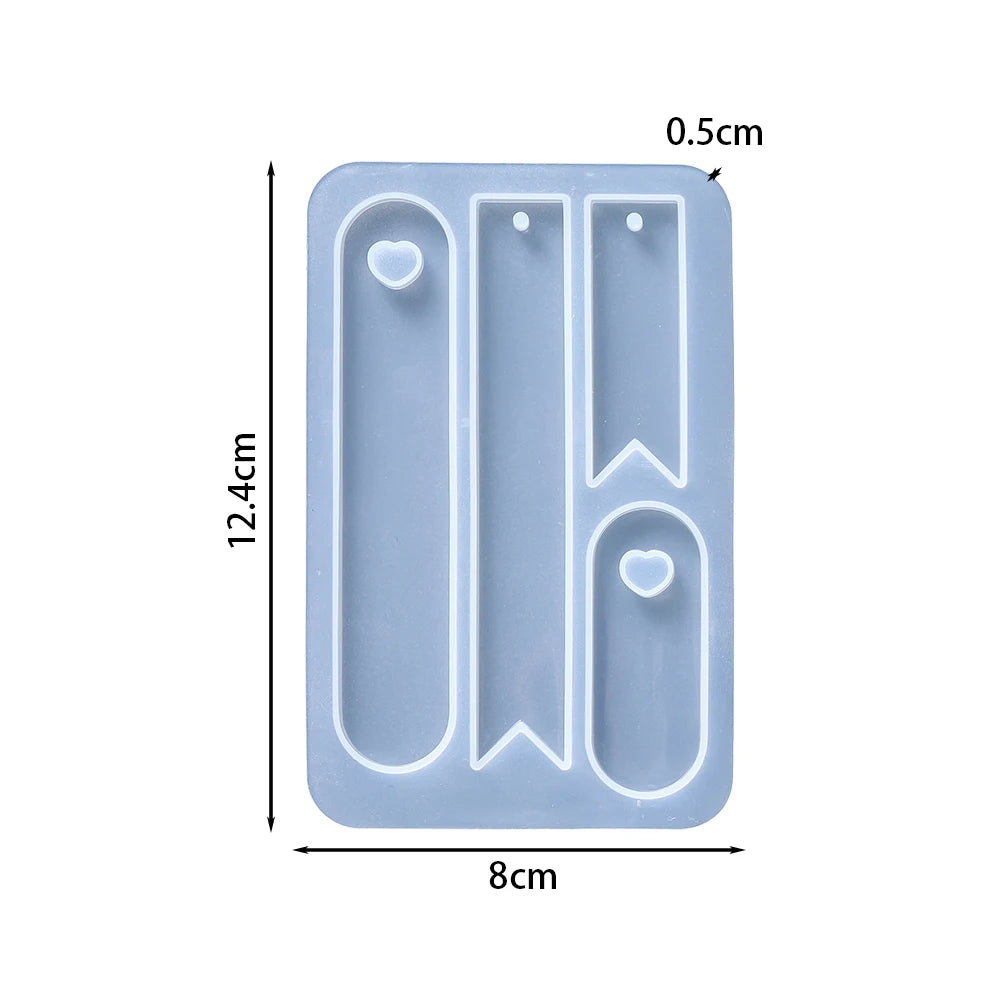 Oval &amp; Heart Bookmark Silicone Resin Molds
