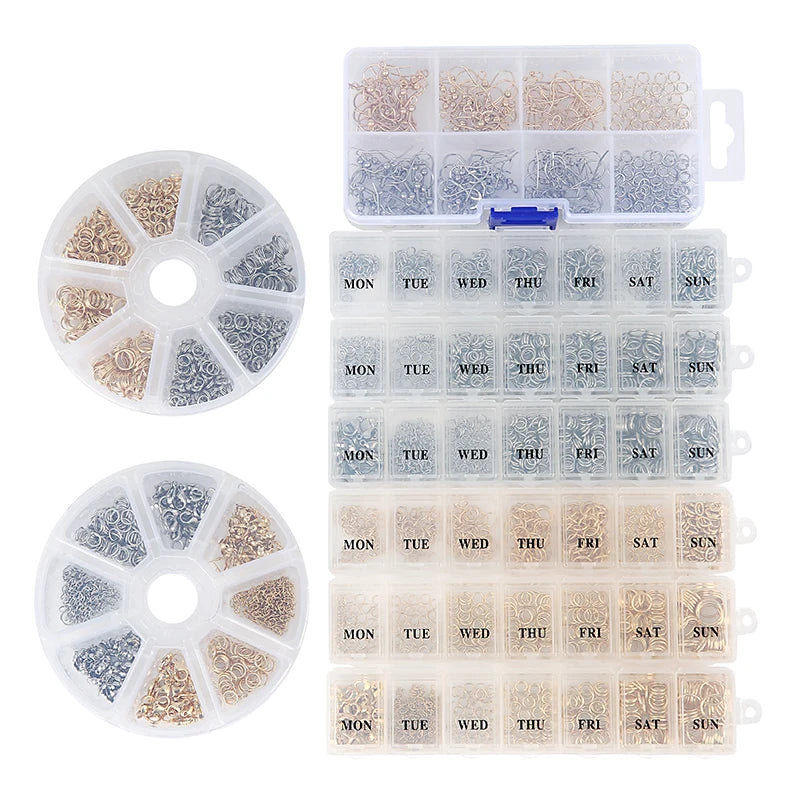 Jewelry Making Findings Kit – Jump Rings, Clasps &amp; Hooks Set in Organizer Box