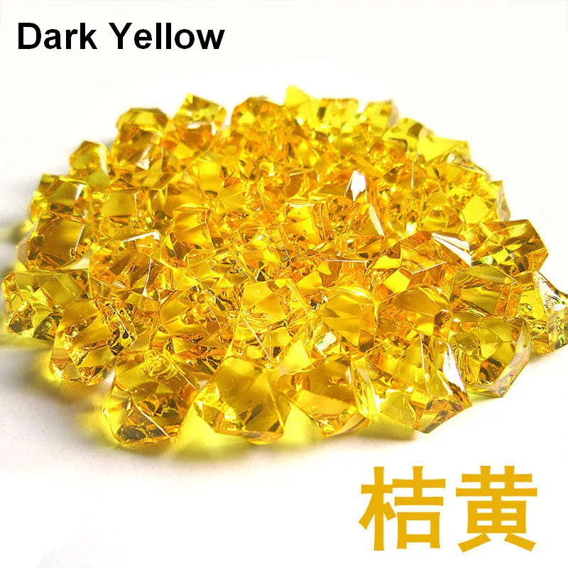 200pcs 6x9mm Acrylic Stone Fake Ice Rocks Crystal Gem Stones Vase Filler DIY Decor for Fish Tank Home Decoration Crushed Diamond