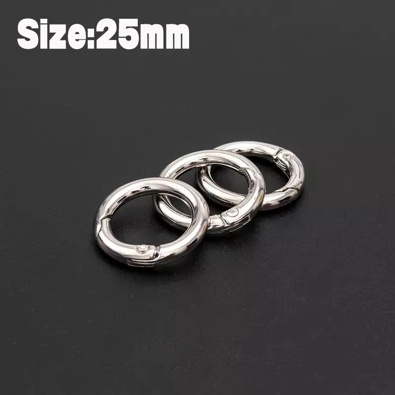 Stainless Steel O Ring Spring Clasps Open Round Carabiner Snap Hook Keychain Bag Clips DIY Jewelry Bags Accessories