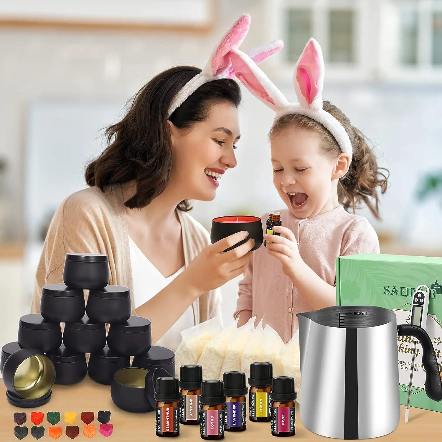 DIY Candle Making Kit – Complete Set with Tools &amp; Wax Melting Pot