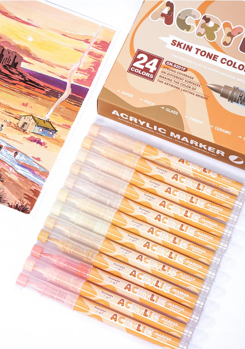 GuangNa Acrylic Paint Markers 12-72 Colors Set