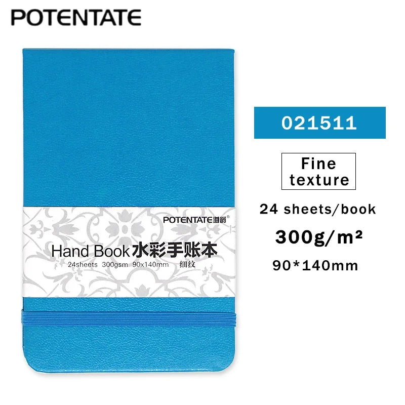 POTENTATE Watercolor Notebook – A5/A6, 300gsm, 24 Sheets
