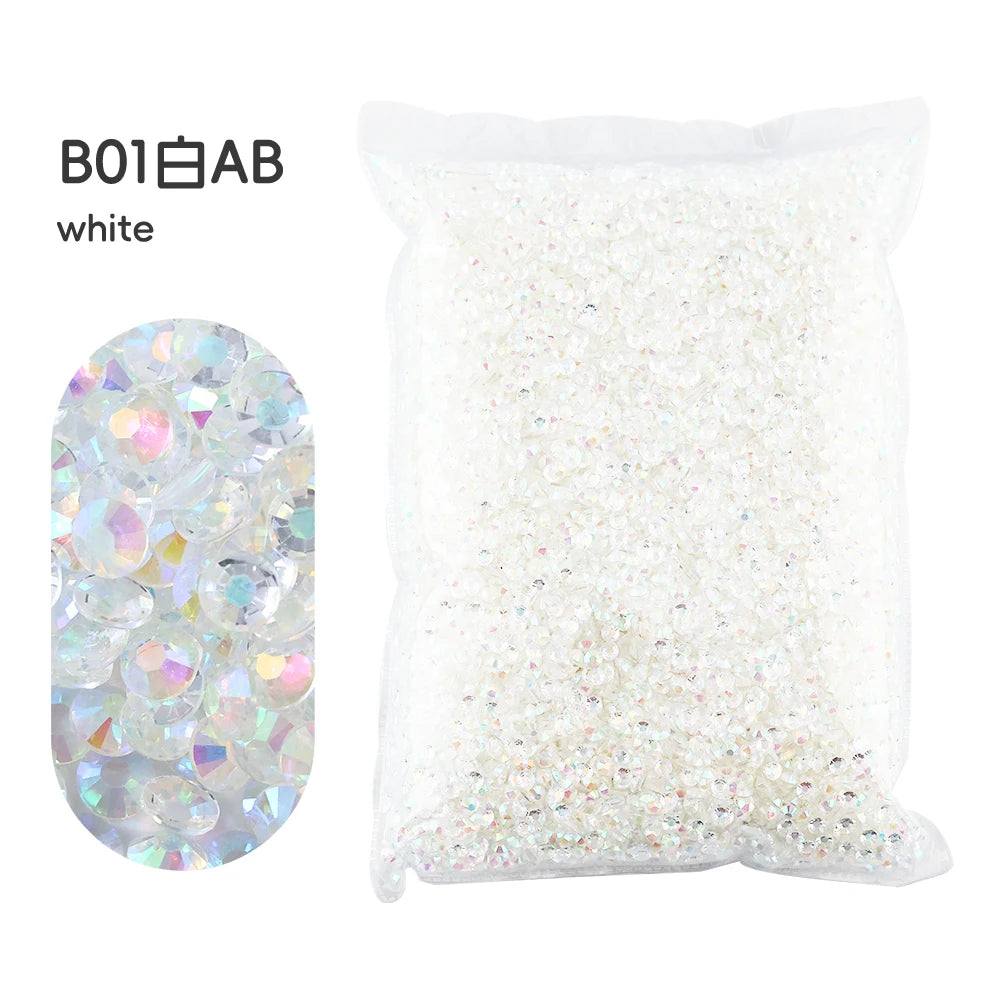 2MM 3MM 4MM 5MM 6MM Jelly AB Resin Cold fixation  Rhinestones Flat Back Suitable for making diamond water bottles