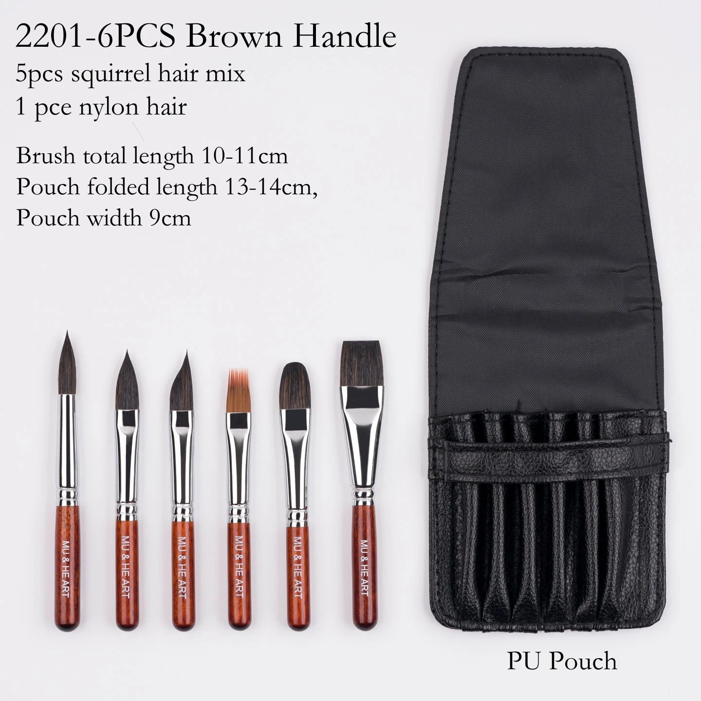 Mini Watercolor Artist Brush Set with PU Pouch