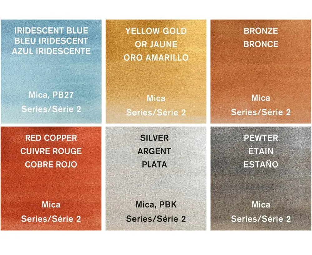 Winsor &amp; Newton Cotman Metallic Watercolor Set (6 × 8ml)